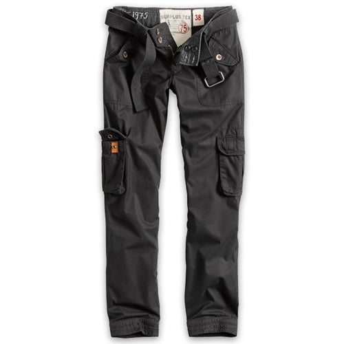 Pantalones de mujer PREMIUM SLIMMY WOODLAND con cinturón y bolsillos