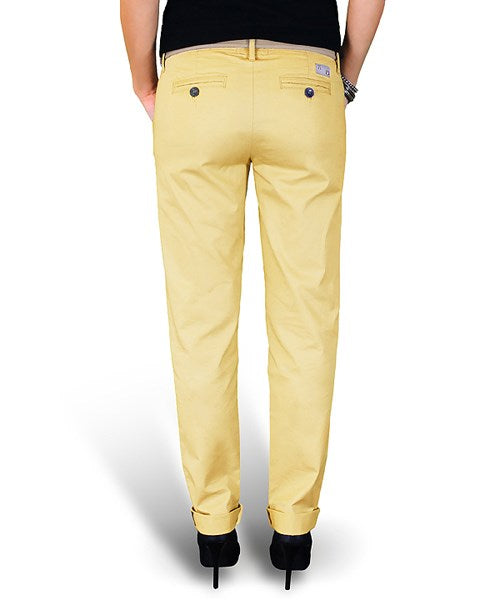 Pantalones chinos para mujer XYLONTUM color arena