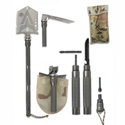Pala plegable SURVIVAL multifuncional 11 en 1 con funda protectora