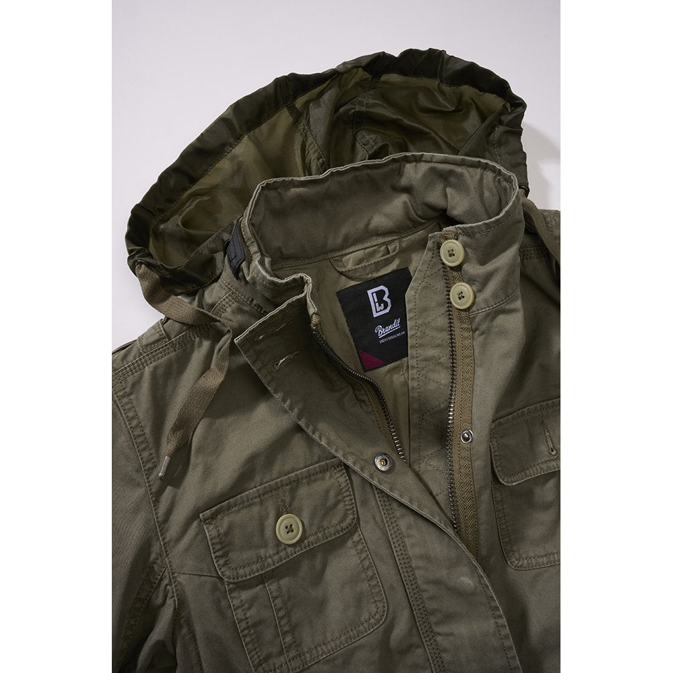 Chaqueta BRITANNIA mujer verde, algodón, 5 bolsillos y capucha