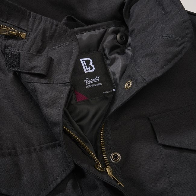 Chaqueta M65 STANDARD mujer negra con 4 bolsillos y capucha oculta