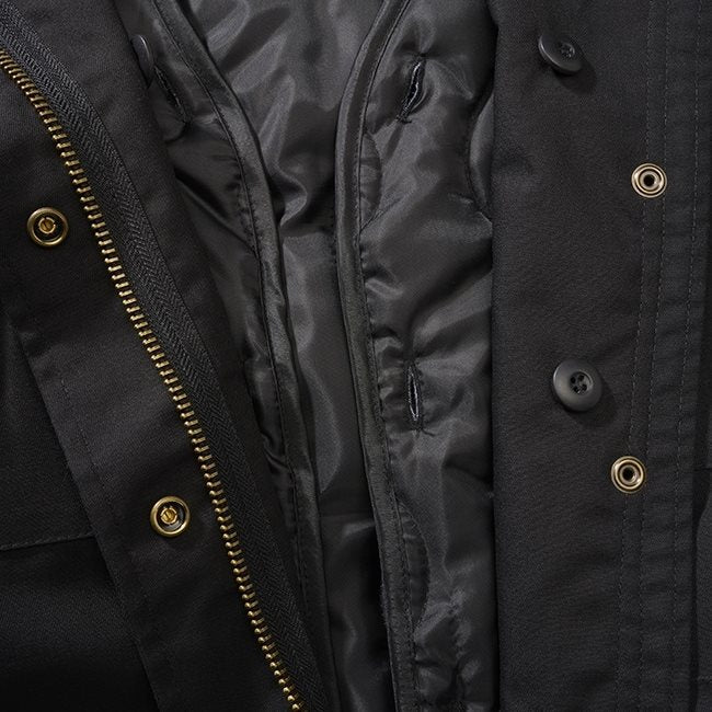 Chaqueta M65 STANDARD mujer negra con 4 bolsillos y capucha oculta