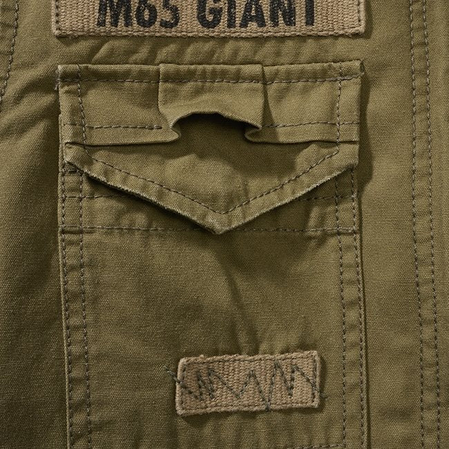 Chaqueta M65 femenina verde con múltiples bolsillos y forro desmontable