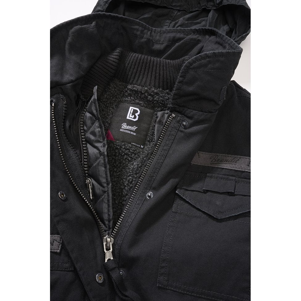 Chaqueta M65 GIANT mujer negra con forro desmontable y múltiples bolsillos