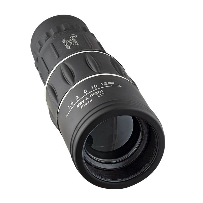 Monocular 16x52 negro con funda de transporte