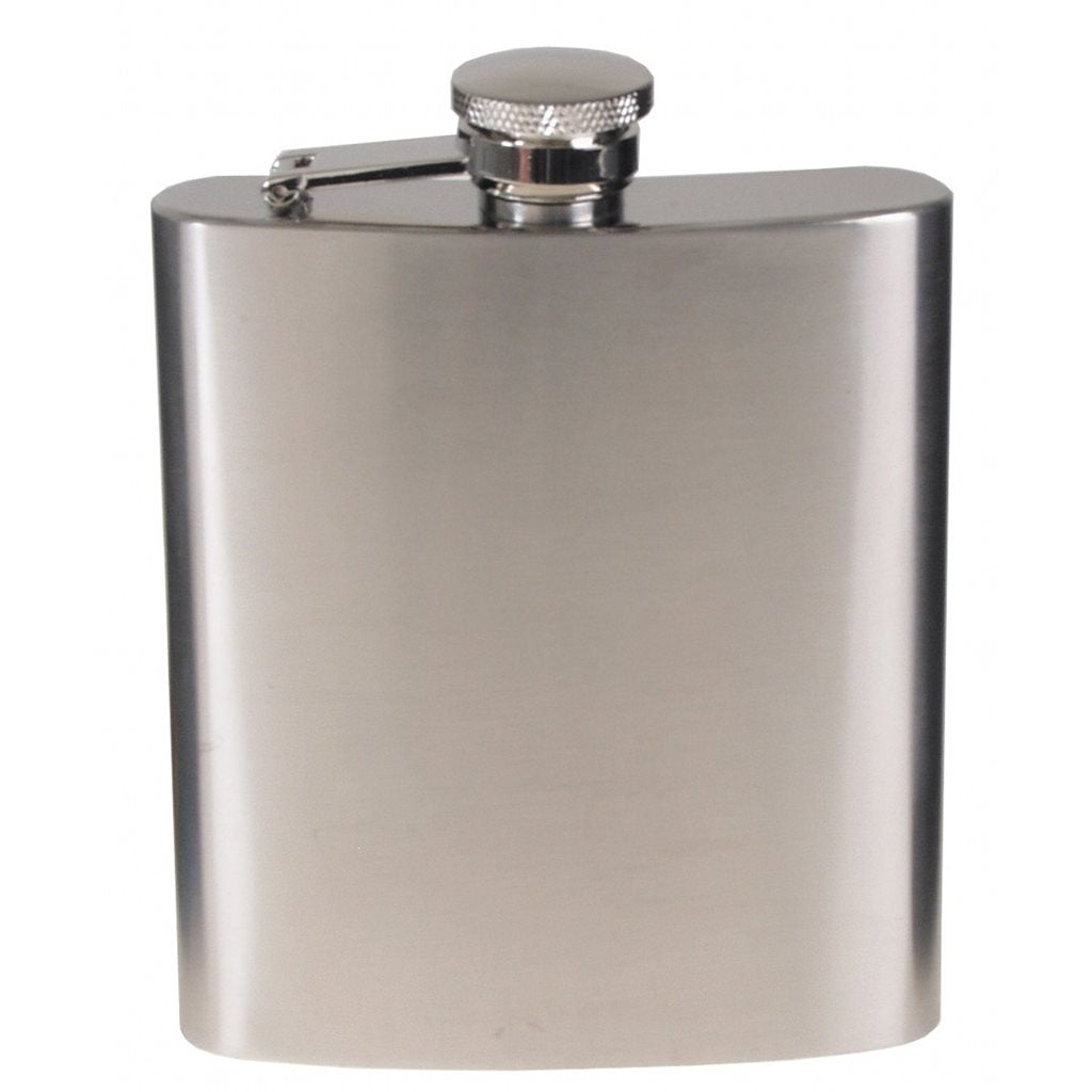 Petaca de acero inoxidable 225 ml (8 oz) con acabado cromo mate