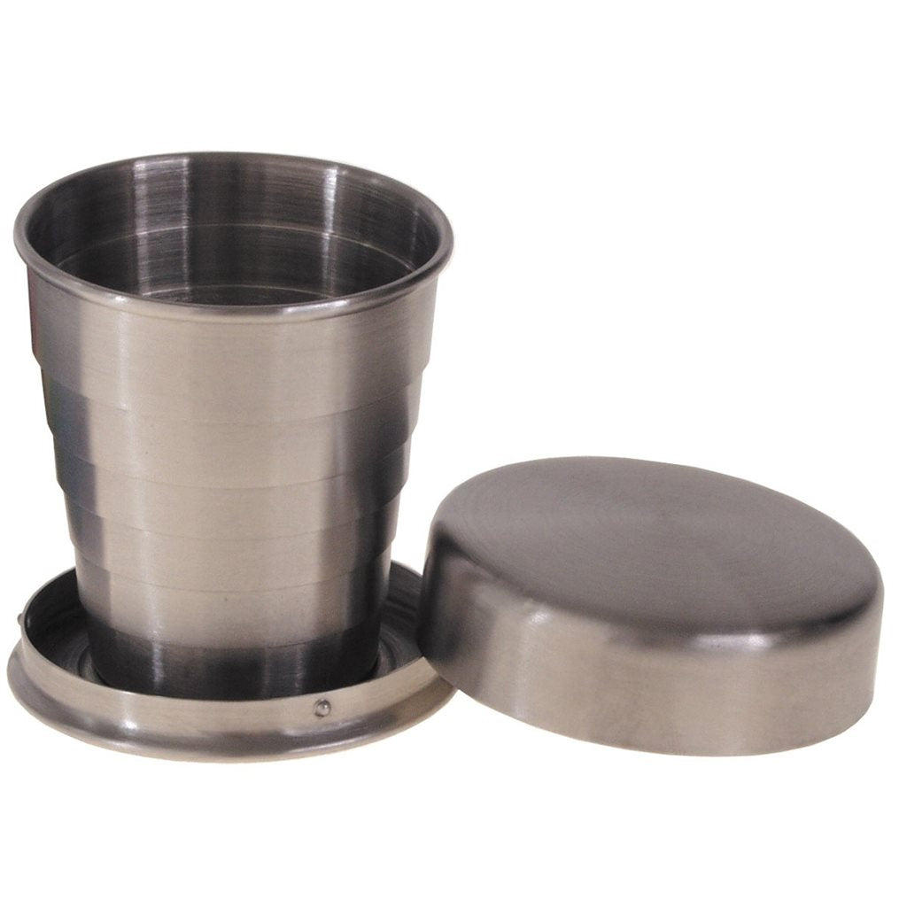 Vaso plegable telescópico de acero inoxidable 40 ml (4 cl) plateado