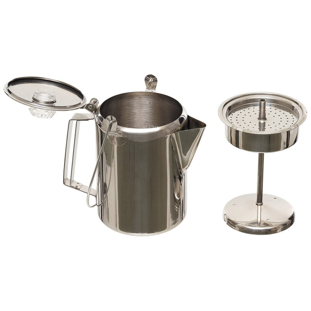 Tetera de acero inoxidable con percolador 1,2 L para 9 tazas