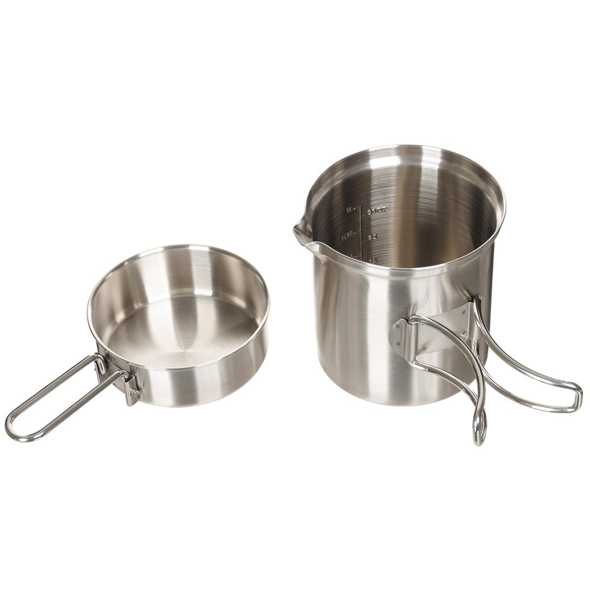 Set de cazo y sartén de acero inoxidable