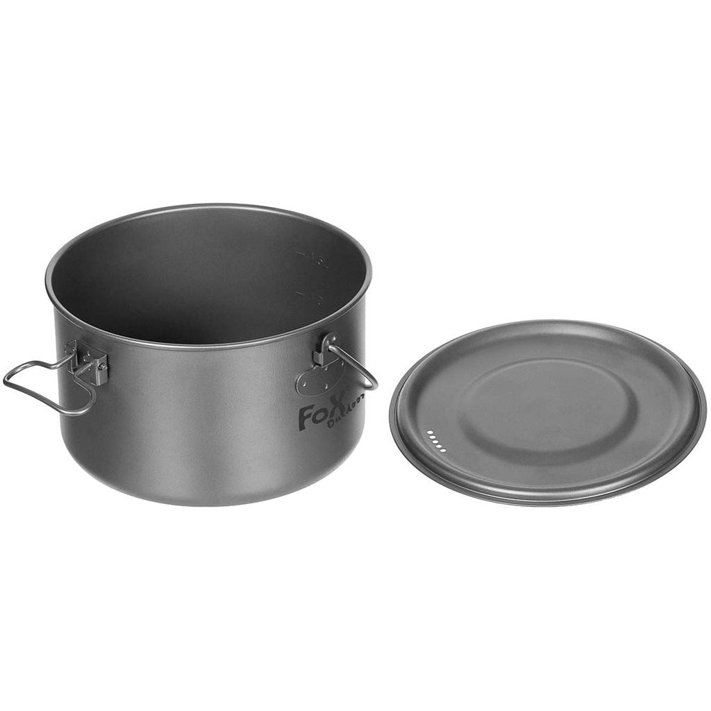 Olla FOX de titanio 1,95 l con tapa y asas plegables