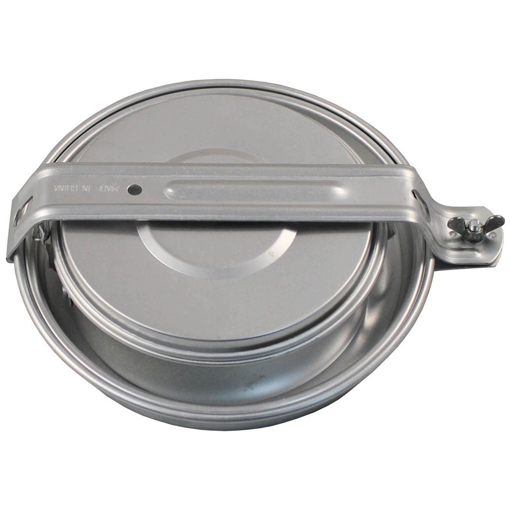 Juego de menaje de camping DeLuxe ligero de aluminio con sartén, olla, taza, cuenco y tapa