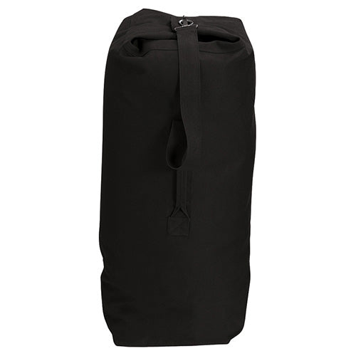 Saco náutico estándar negro de lona de algodón 91 x 53 cm con asa y correa de hombro