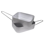 Juego de vajilla cuadrada de 2 piezas en aluminio con asas plegables