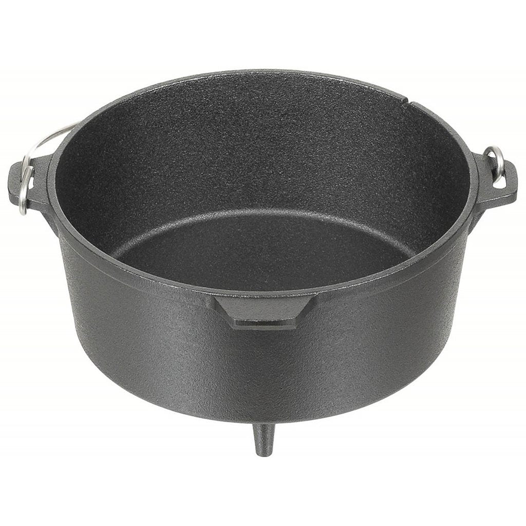 Olla Dutch Oven de hierro fundido 3,8 l negra con patas y tapa convertible en sartén