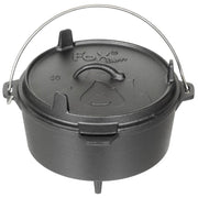 Olla Dutch Oven de hierro fundido 3,8 l negra con patas y tapa convertible en sartén