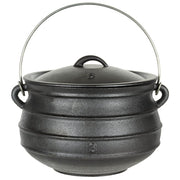 Olla de campo de hierro fundido con tapa y asa para colgar, 7 litros