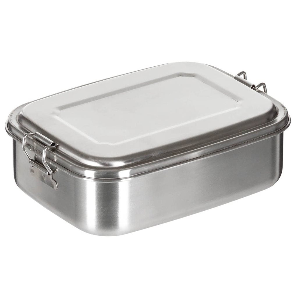 Caja para comida grande de acero inoxidable 18 x 14 x 6,5 cm