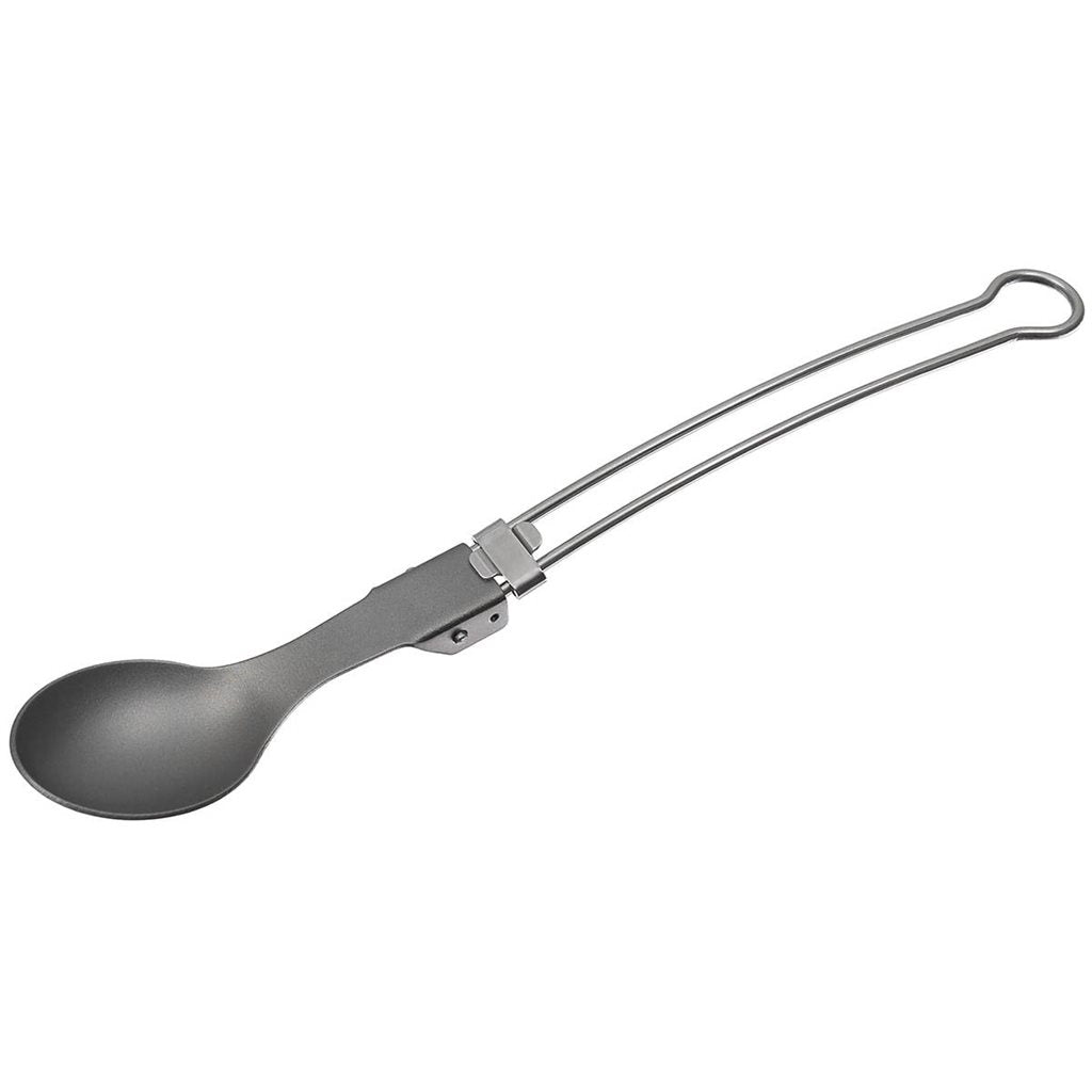Cuchara plegable TREK de titanio ultraligera con funda, 22 cm (plegada 15 cm), 25 g