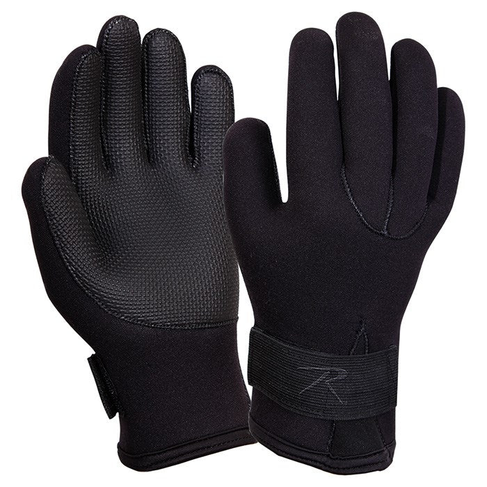 Guantes impermeables COD WEATHER de neopreno negros con palmas engomadas