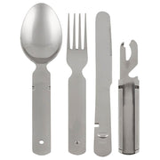 Juego de cubiertos BW 4 piezas con funda y abrelatas estilo Bundeswehr