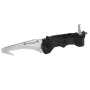 Cuchillo de rescate Smith & Wesson First Response con hoja parcialmente dentada y rompecristales