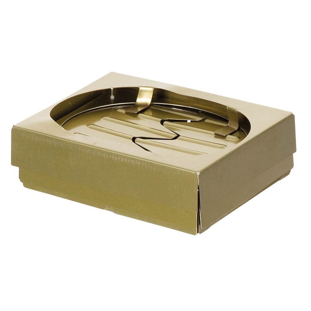 Hornillo plegable MFH de tres piezas con cortavientos y soportes, sin combustible