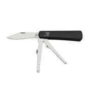 Cuchillo de pesca NH-3B, hoja acero inoxidable 420 de 75 mm, mango plastico negro y funda PVC