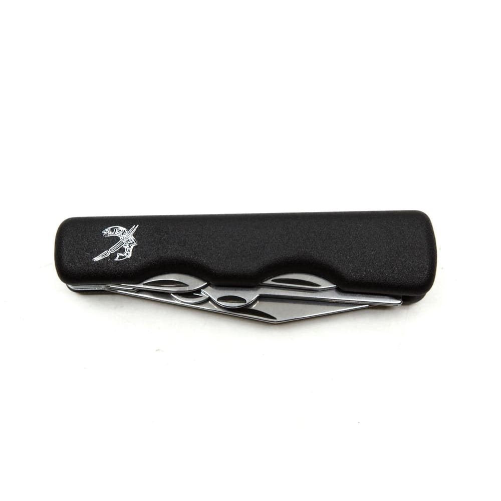 Cuchillo de pesca NH-5B con hoja de acero inoxidable 420, mango plástico negro y funda de PVC