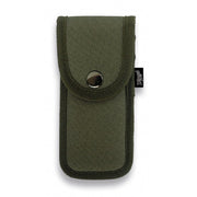 Funda DINGO para navaja plegable en nylon verde con cierre a presión 16x7 cm