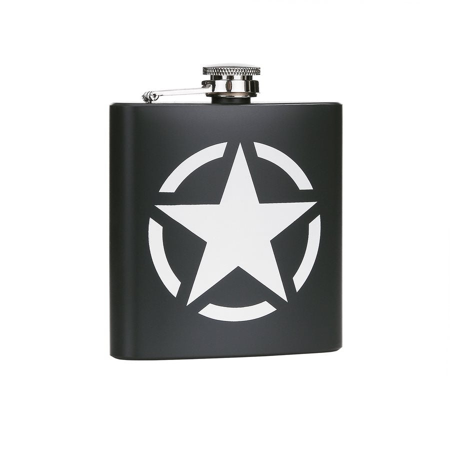 Petaca de acero inoxidable 170 ml con estrella US ARMY (ID 343198)