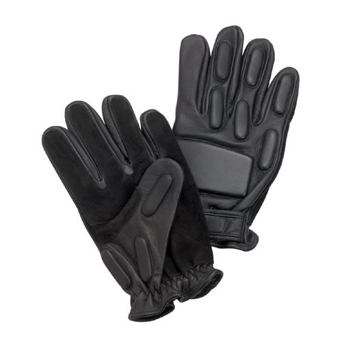 Guantes tácticos RAPPEING negros con refuerzo de gamuza y acolchado en nudillos
