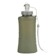 Botella plegable 600 ml, plegada y desplegada, libre de BPA