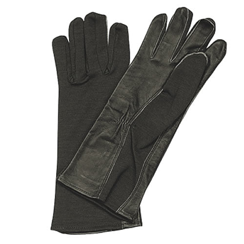 Guantes NOMEX negros largos con piel de cordero y ajuste elástico en la muñeca