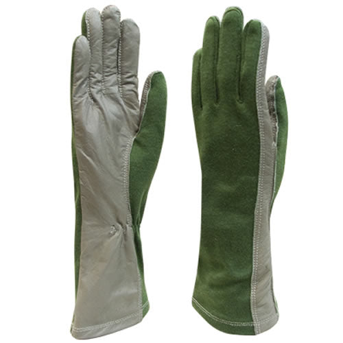Guantes NOMEX verdes largos, ligeros, combinados con piel de oveja y ajuste elástico en la muñeca