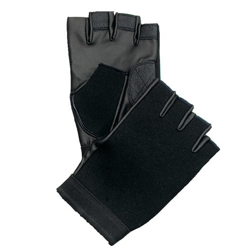 Guantes neopreno sin dedos negros Rothco, palma de piel sintética y dorso de nylon elástico