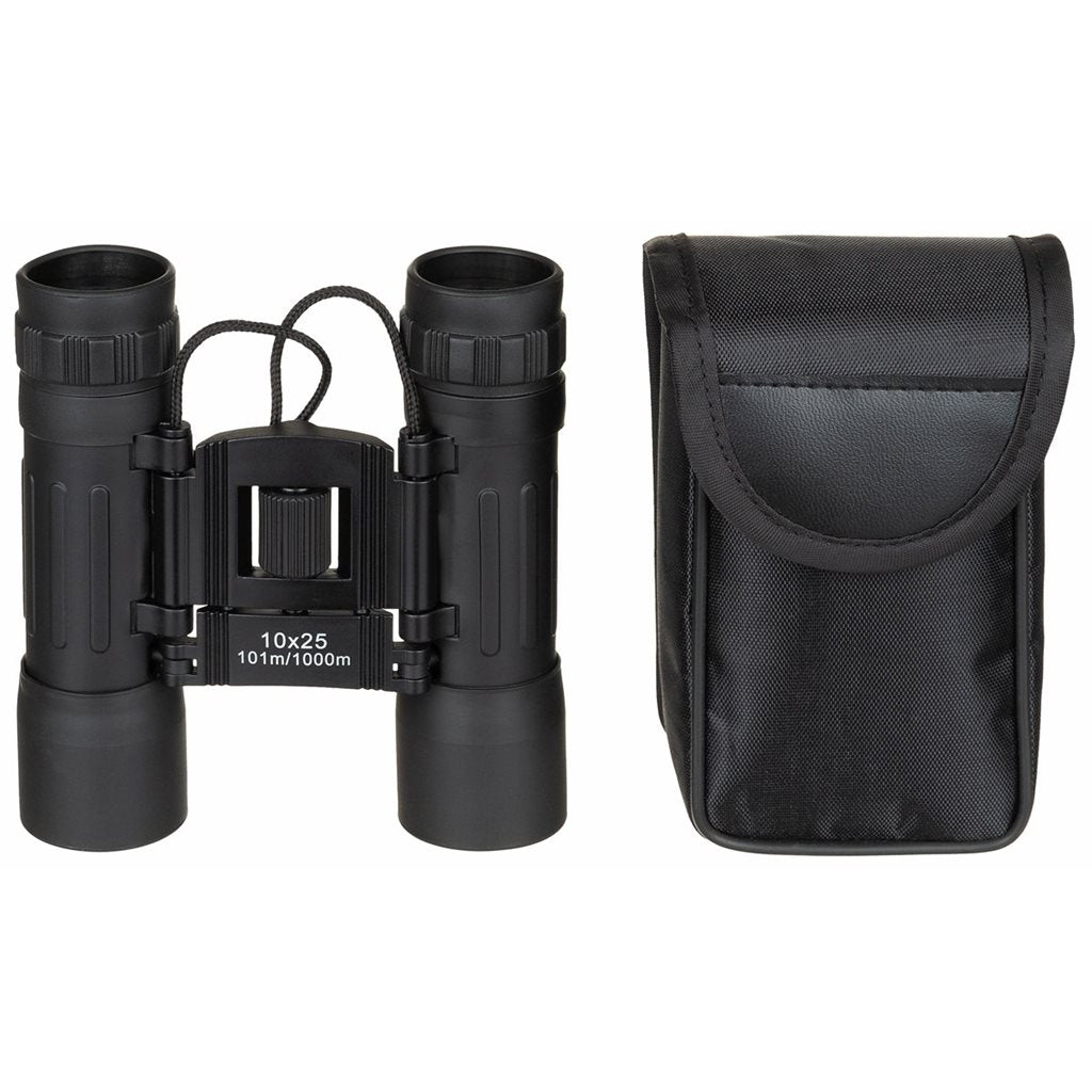Prismáticos MFH 10x25 plegables negros