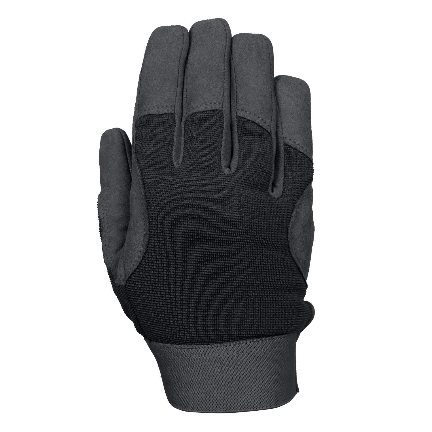 Guantes Military Mechanics negros con palma de piel sintética y tejido transpirable, cierre elástico con velcro