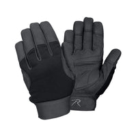 Guantes Military Mechanics negros con palma de piel sintética y tejido transpirable, cierre elástico con velcro