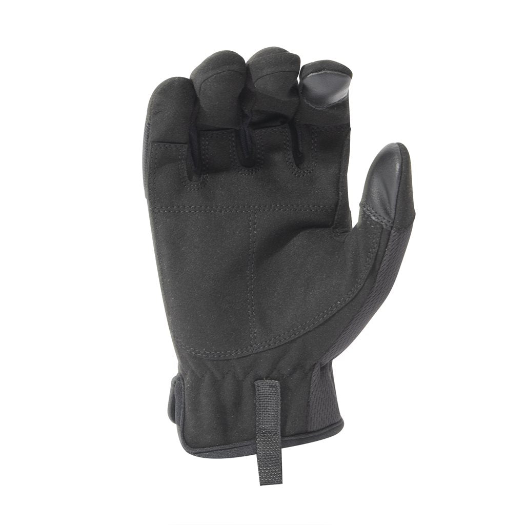 Guantes Rapid Fit Duty negros con refuerzos en nudillos y elementos reflectantes