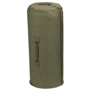 Bolsa náutica verde cilíndrica con cierre zipper, sin correa, 35 x 86 cm