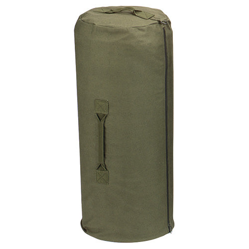Bolsa náutica verde cilíndrica con cierre zipper, sin correa, 35 x 86 cm