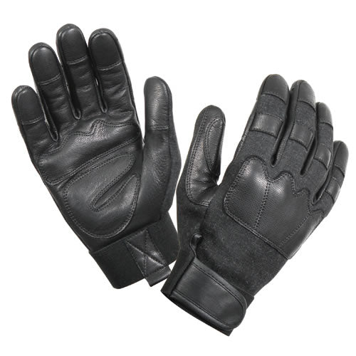 Guantes tácticos negros Rothco, ligeros con protección de nudillos y resistencia al corte y al fuego