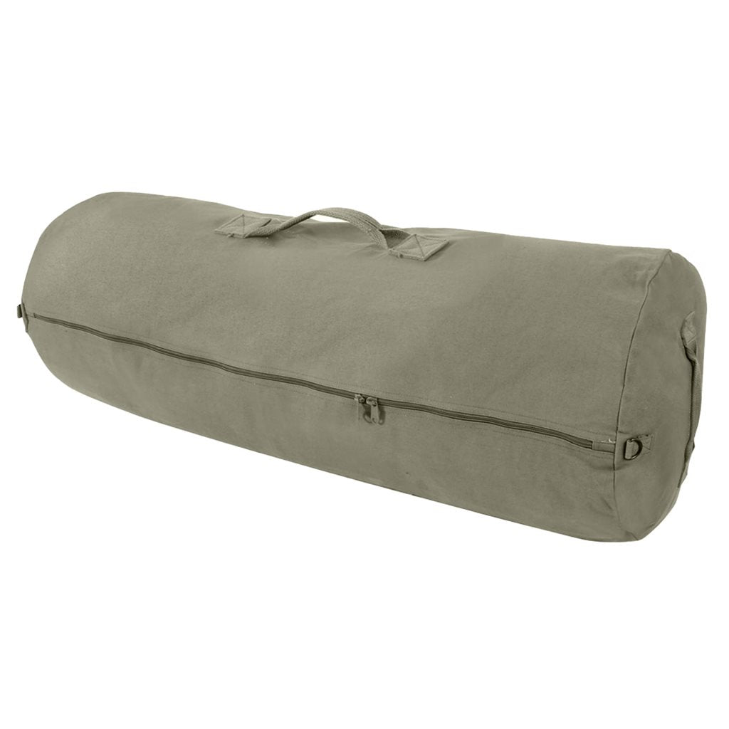 Bolsa náutica verde ZIPPER sin correa, cilíndrica 76 x 127 cm con cremallera y asas