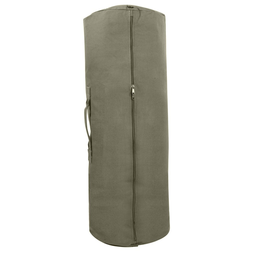 Bolsa náutica verde ZIPPER sin correa, cilíndrica 76 x 127 cm con cremallera y asas