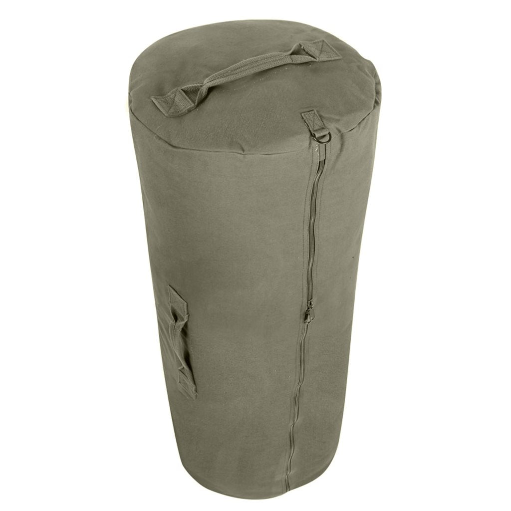 Bolsa náutica verde ZIPPER sin correa, cilíndrica 76 x 127 cm con cremallera y asas
