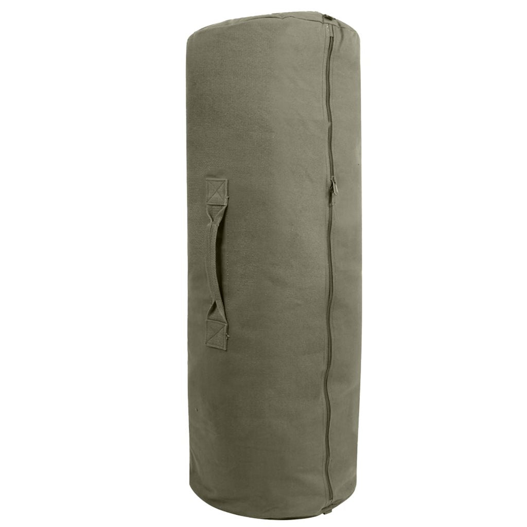 Bolsa náutica verde ZIPPER sin correa, cilíndrica 76 x 127 cm con cremallera y asas