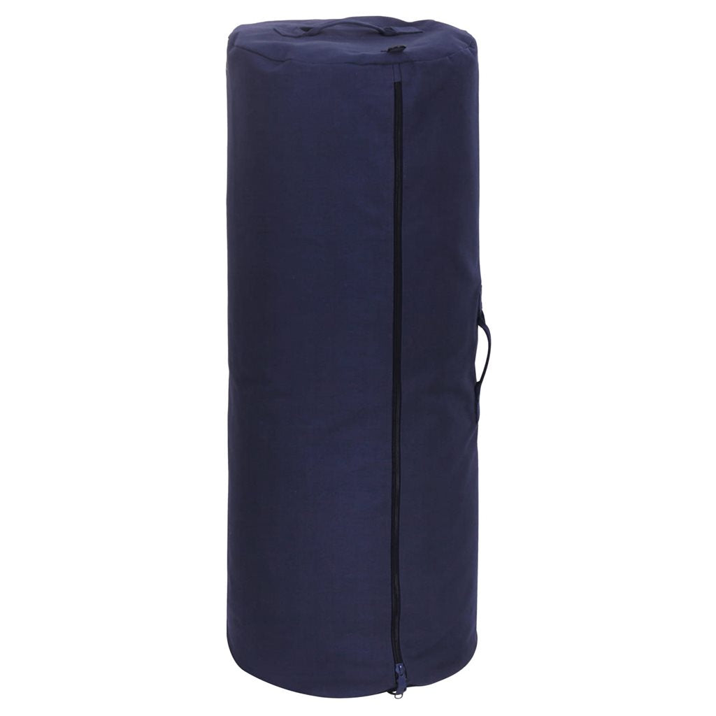 Bolsa náutica verde grande cilíndrica con cremallera y asas