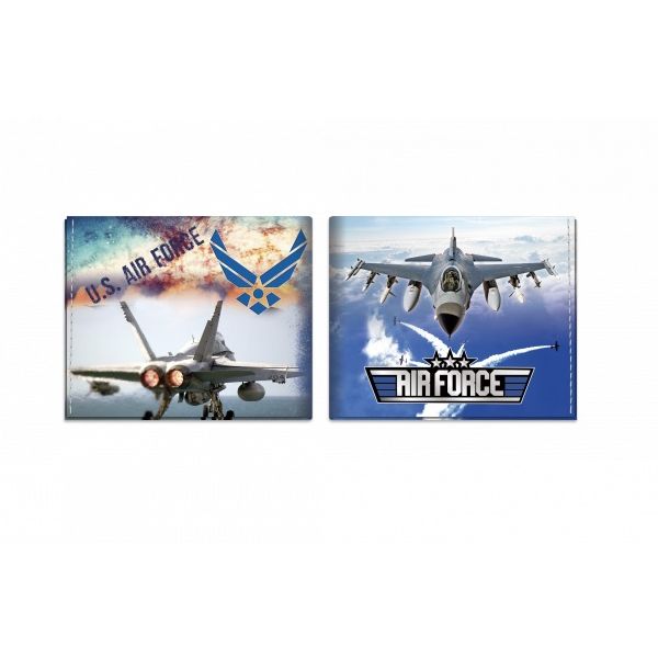 Cartera AIR FORCE con estampado de aviones y texto U.S. AIR FORCE