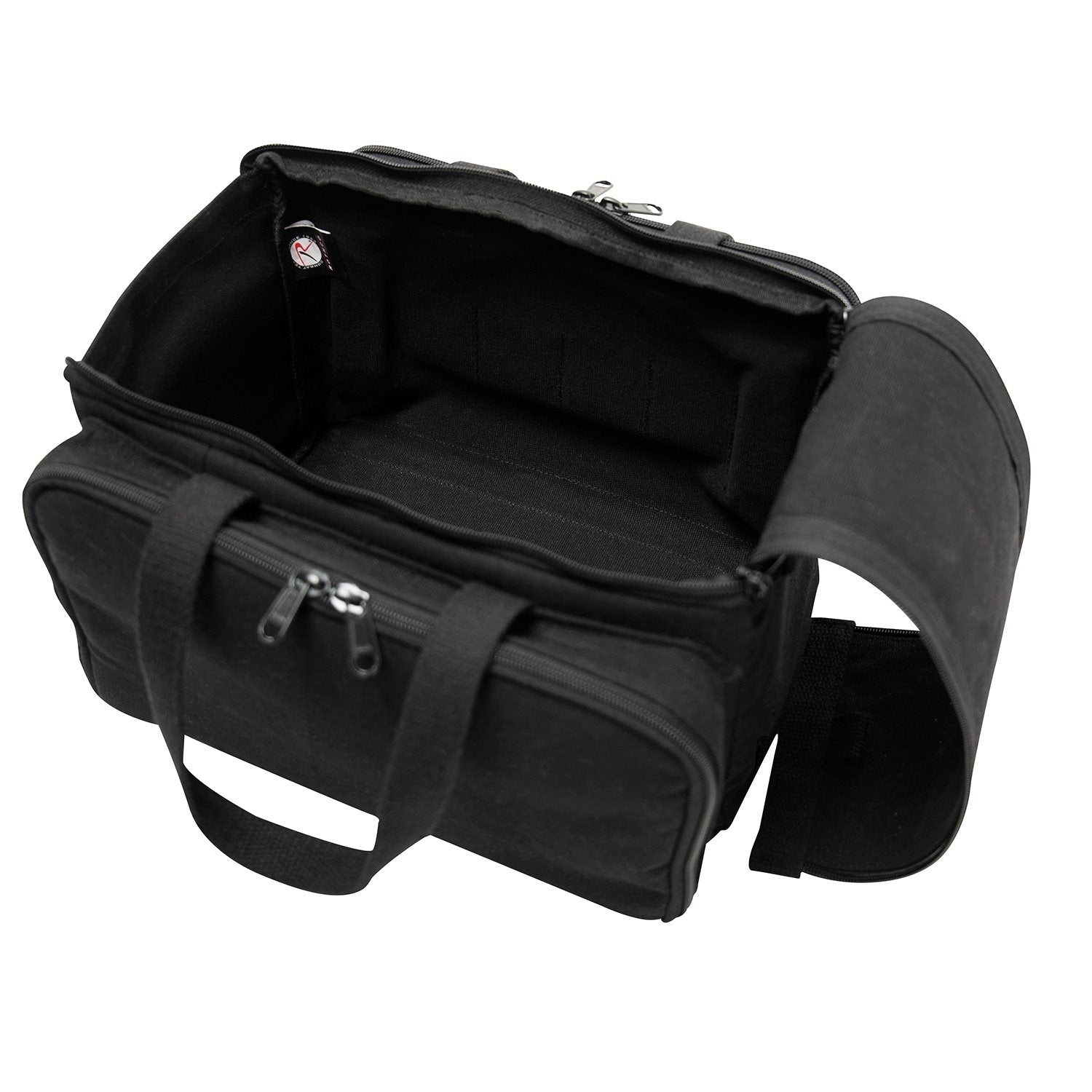 Bolsa SHOOTING RANGE negra para arma corta con bolsillo y ojales para cargadores