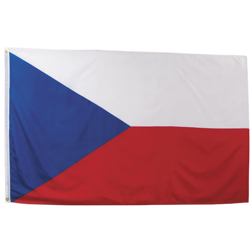 Bandera República Checa 90x150 cm con dos ojales metálicos, poliéster